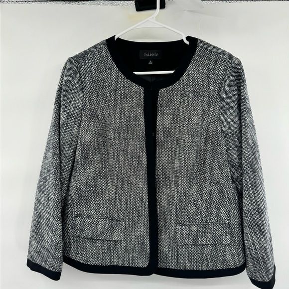 Talbots grey blazer tweed jacket suit separate size 14 - Picture 10 of 11